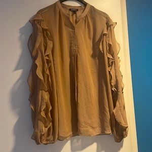 Express ballon ruffle sheer top